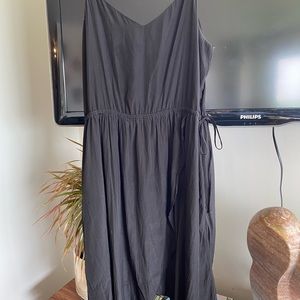 Gap brand black nylon drawstring waist faux wrap